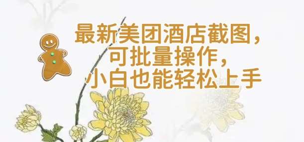 【轻云】最新美团酒店截图，可批量操作，小白也能轻松上手-低成本创业项目大全｜短视频带货+AI副业变现｜知行创业网