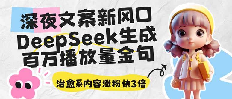 （14587期）深夜文案新风口：DeepSeek生成百万播放量金句，治愈系内容涨粉快3倍-低成本创业项目大全｜短视频带货+AI副业变现｜知行创业网