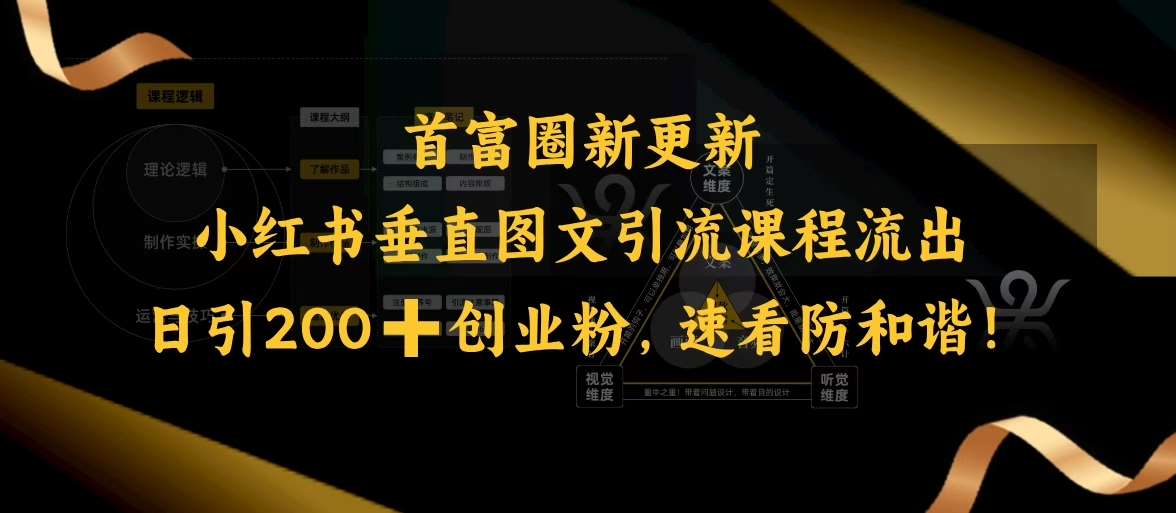 小红书垂直图文引流课程流出，日引200+创业粉，速看防和谐-低成本创业项目大全｜短视频带货+AI副业变现｜知行创业网