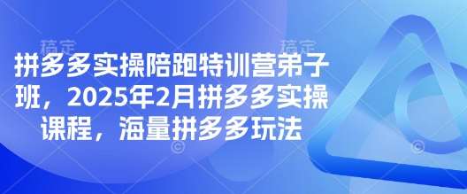 拼多多实操陪跑特训营弟子班，2025年2月拼多多实操课程，海量拼多多玩法-低成本创业项目大全｜短视频带货+AI副业变现｜知行创业网
