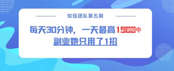 副业她只用了1招，每天30分钟，无脑二创，一天最高1.5k-低成本创业项目大全｜短视频带货+AI副业变现｜知行创业网