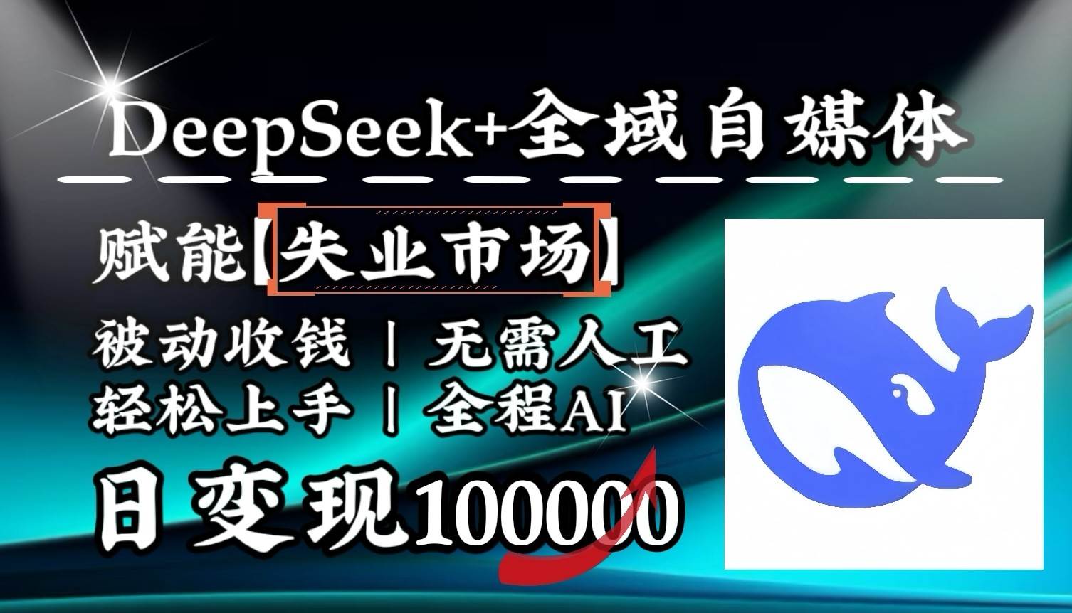 降维打击，DeepSeek+失业市场，全自动操作，结合人人刚需，单月利润轻松破100000＋-低成本创业项目大全｜短视频带货+AI副业变现｜知行创业网