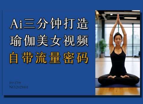 Ai3分钟打造瑜伽美女视频，自带流量密码-低成本创业项目大全｜短视频带货+AI副业变现｜知行创业网