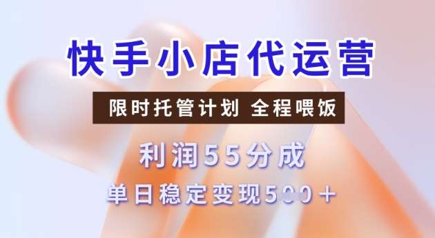 快手小店代运营3.0，模式新升级，收益55分，稳定单日5张【揭秘】-低成本创业项目大全｜短视频带货+AI副业变现｜知行创业网