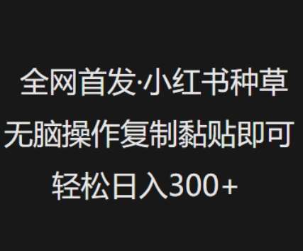 全网首发，小红书种草无脑操作，复制黏贴即可，轻松日入3张-低成本创业项目大全｜短视频带货+AI副业变现｜知行创业网