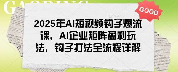 2025年AI短视频钩子爆流课，AI企业矩阵盈利玩法，钩子打法全流程详解-低成本创业项目大全｜短视频带货+AI副业变现｜知行创业网