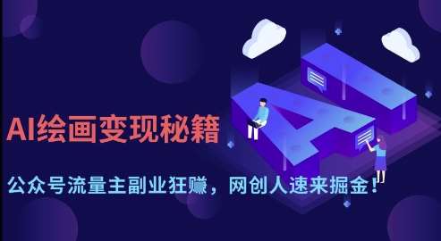 AI绘画变现秘籍：公众号流量主副业狂挣，网创人速来掘金【揭秘】-低成本创业项目大全｜短视频带货+AI副业变现｜知行创业网