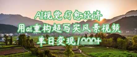AI视觉疗愈经济：用ai重构超写实风景视频，单日变现多张-低成本创业项目大全｜短视频带货+AI副业变现｜知行创业网