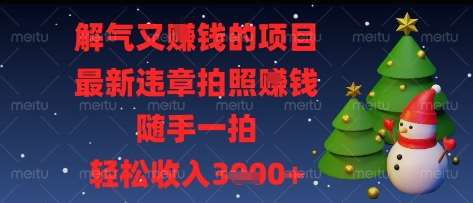 解气又挣钱的项目，最新违章拍照挣钱，随手一拍，轻松收入多张【揭秘】-低成本创业项目大全｜短视频带货+AI副业变现｜知行创业网