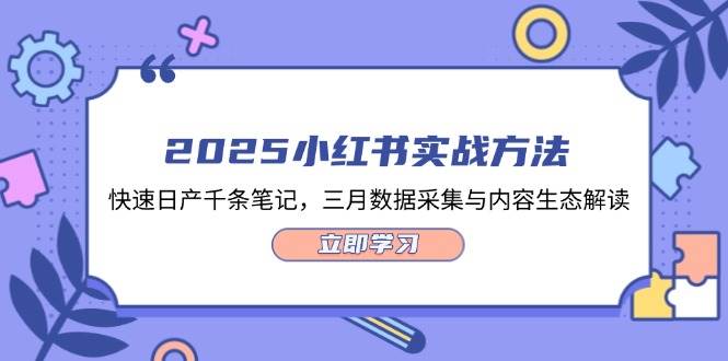 （14347期）2025小红书实战方法，快速日产千条笔记，三月数据采集与内容生态解读-低成本创业项目大全｜短视频带货+AI副业变现｜知行创业网