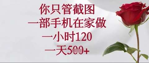 你只管截图，一部手机在家操作，一小时120.一天5张【揭秘】-低成本创业项目大全｜短视频带货+AI副业变现｜知行创业网