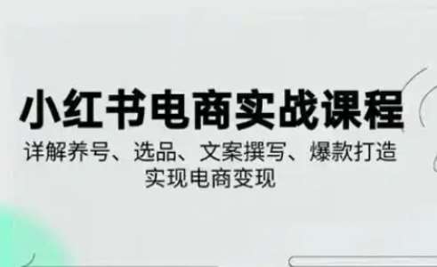 小红书从0-1实操课(2023-2025)，详解养号、选品、文案撰写、爆款打造实现电商变现-低成本创业项目大全｜短视频带货+AI副业变现｜知行创业网