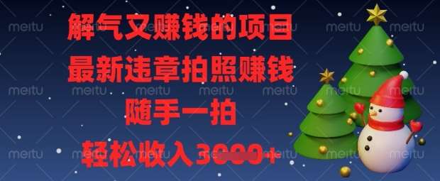 解气又挣钱的项目，最新违章拍照挣钱，随手一拍，轻松收入数张【揭秘】-低成本创业项目大全｜短视频带货+AI副业变现｜知行创业网