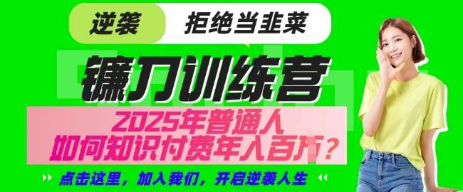 【网创项目终点站-镰刀训练营超级IP合伙人】25年普通人如何通过知识付费实现逆袭【揭秘】-低成本创业项目大全｜短视频带货+AI副业变现｜知行创业网