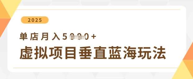 虚拟项目垂直玩法，实现单店月入5k+-低成本创业项目大全｜短视频带货+AI副业变现｜知行创业网