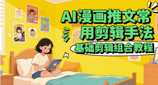 AI漫画推文常用剪辑手法，基础剪辑组合教程-低成本创业项目大全｜短视频带货+AI副业变现｜知行创业网