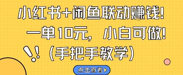 小红书+闲鱼联动挣钱，一单10元，小白可做-低成本创业项目大全｜短视频带货+AI副业变现｜知行创业网