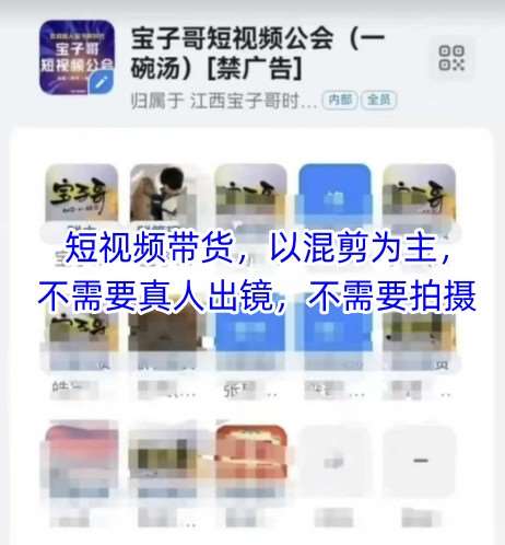 宝子哥头部团队短视频带货，以混剪为主，不需要真人出镜，不需要拍摄-低成本创业项目大全｜短视频带货+AI副业变现｜知行创业网