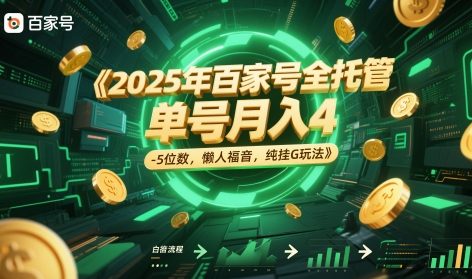 2025年百家号全托管，单号月入4-5位数，懒人福音，纯挂G玩法【揭秘】-低成本创业项目大全｜短视频带货+AI副业变现｜知行创业网