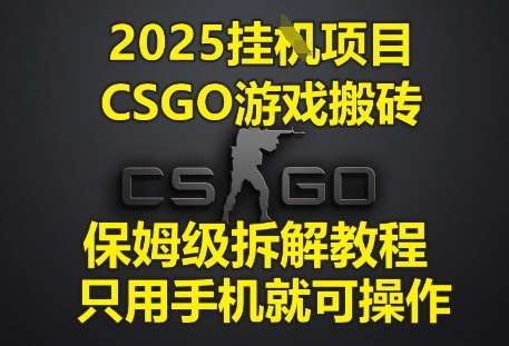 2025挂G项目，CSGO游戏搬砖，保姆级拆解教程，只用手机就可操作【揭秘】-低成本创业项目大全｜短视频带货+AI副业变现｜知行创业网