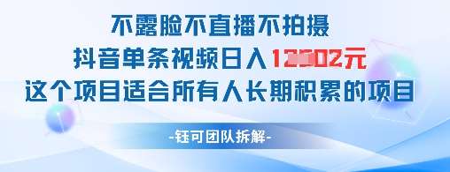 不露脸不直播不拍摄抖音单条视频日入1k+这个项目适合所有人长期积累的项目-低成本创业项目大全｜短视频带货+AI副业变现｜知行创业网