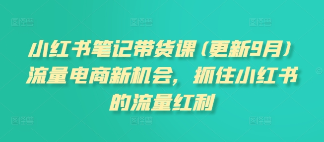小红书笔记带货课(更新25年5月)流量电商新机会，抓住小红书的流量红利-低成本创业项目大全｜短视频带货+AI副业变现｜知行创业网