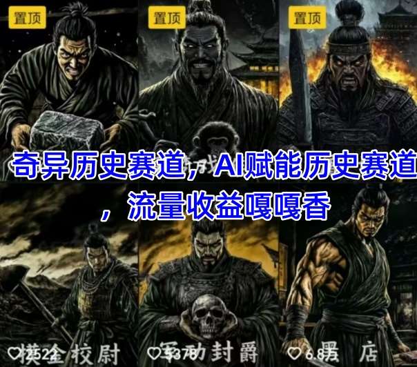 抖音奇异历史赛道，AI赋能历史赛道，流量收益嘎嘎香，狂撸伙伴计划-低成本创业项目大全｜短视频带货+AI副业变现｜知行创业网