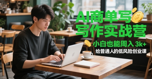 AI商单写作实战营，小白也能周入3k+，给普通人的低风险创业课-低成本创业项目大全｜短视频带货+AI副业变现｜知行创业网
