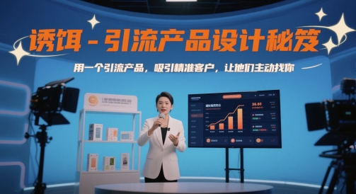 诱饵-引流产品设计秘笈，用一个引流产品，吸引精准客户，让他们主动找你-低成本创业项目大全｜短视频带货+AI副业变现｜知行创业网