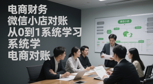 电商财务微信小店对账，从0到1系统学习电商对账-低成本创业项目大全｜短视频带货+AI副业变现｜知行创业网