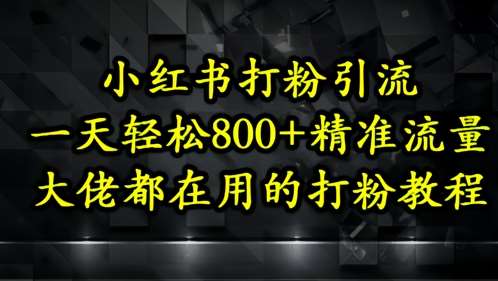 小红书打粉引流，一天轻松500+精准流量，大佬都在用的打粉教程-低成本创业项目大全｜短视频带货+AI副业变现｜知行创业网
