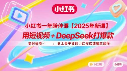 小红书一年陪伴课【2025年新课】，用短视频+deepSeek打爆款，史上最干货的小红书店铺爆款课程-低成本创业项目大全｜短视频带货+AI副业变现｜知行创业网