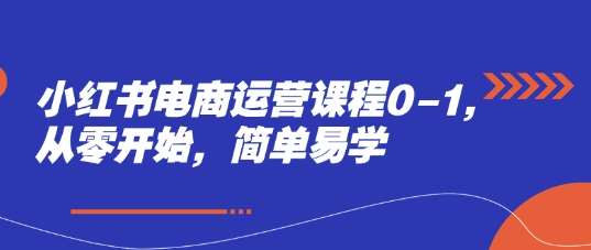 小红书电商运营课程0-1，从零开始，简单易学-低成本创业项目大全｜短视频带货+AI副业变现｜知行创业网