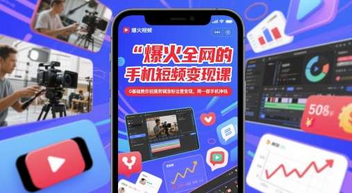 爆火全网的手机短视频变现课，0基础教你拍摄剪辑涨粉运营变现，用一部手机挣钱-低成本创业项目大全｜短视频带货+AI副业变现｜知行创业网