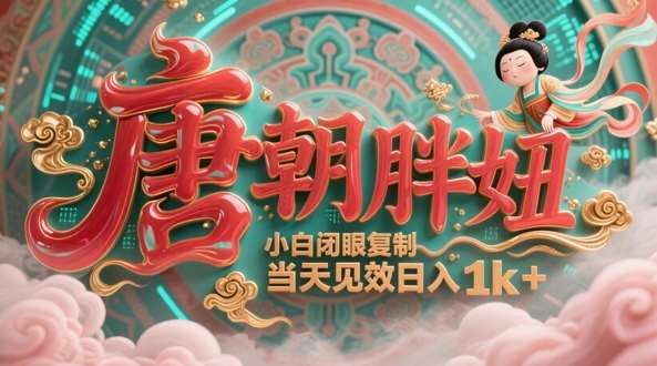 用AI克隆“唐朝胖妞”日更3条，平台疯狂推流，小白闭眼复制，当天见效，日入1k+-低成本创业项目大全｜短视频带货+AI副业变现｜知行创业网