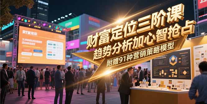 （15219期）财富定位三阶课，趋势分析加心智抢占，附赠91种营销策略模型-低成本创业项目大全｜短视频带货+AI副业变现｜知行创业网