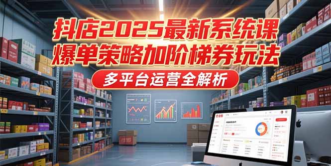 （15214期）抖店2025最新系统课，爆单策略加阶梯券玩法，多平台运营全解析-低成本创业项目大全｜短视频带货+AI副业变现｜知行创业网
