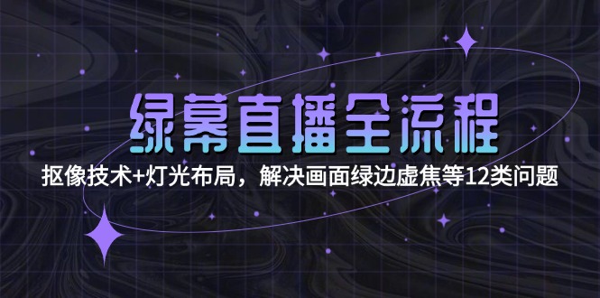 （15044期）绿幕直播全流程：抠像技术+灯光布局，解决画面绿边虚焦等12类问题-低成本创业项目大全｜短视频带货+AI副业变现｜知行创业网
