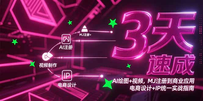 （15245期）3天速成AI绘图+视频，MJ注册到商业应用，电商设计+IP统一实战指南-低成本创业项目大全｜短视频带货+AI副业变现｜知行创业网