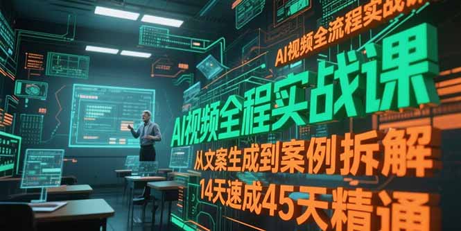 （15172期）AI视频全流程实战课，从文案生成到案例拆解，14天速成45天精通-低成本创业项目大全｜短视频带货+AI副业变现｜知行创业网