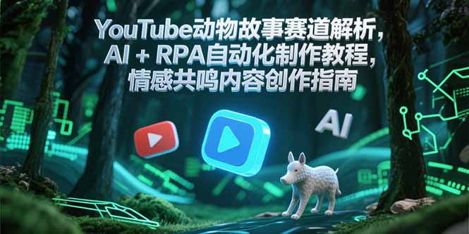 （15174期）YouTube动物故事赛道解析，AI+RPA自动化制作教程，情感共鸣内容创作指南-低成本创业项目大全｜短视频带货+AI副业变现｜知行创业网