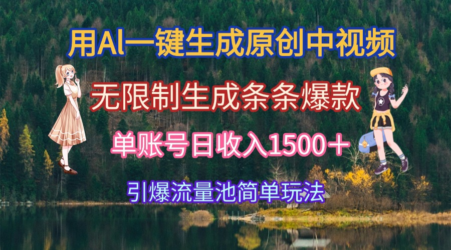（15210期）用Al一键生成原创中视频，无限制生成条条爆款，单账号日收入1500＋引爆…-低成本创业项目大全｜短视频带货+AI副业变现｜知行创业网