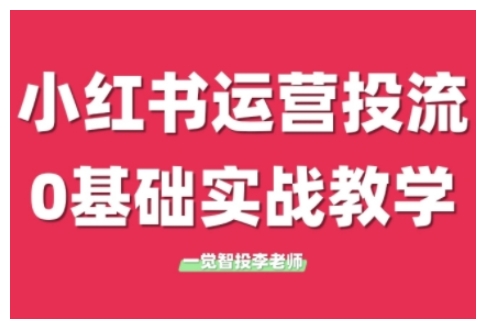 小红书运营投流，小红书广告投放从0到1的实战课，学完即可开始投放（更新）-低成本创业项目大全｜短视频带货+AI副业变现｜知行创业网
