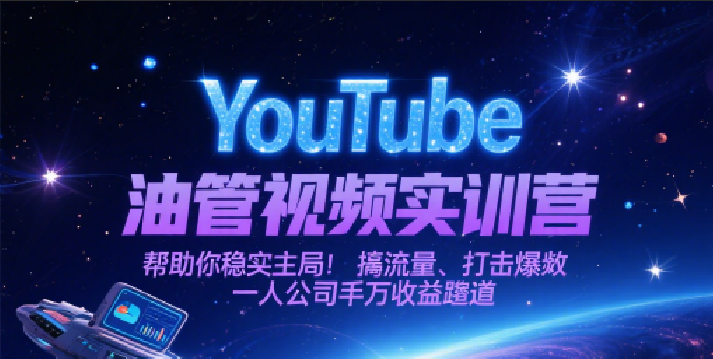 YouTube油管视频实训营，帮助你稳入局、搞流量、打爆款，一人公司千万收益赛道-低成本创业项目大全｜短视频带货+AI副业变现｜知行创业网