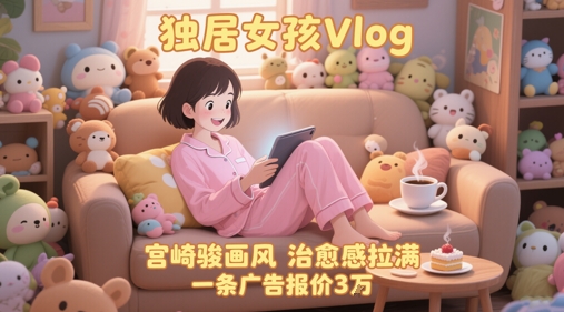 单个账号涨粉71W！用AI制作独居女孩Vlog，宫崎骏画风，治愈感拉满，一条广告报价3W-低成本创业项目大全｜短视频带货+AI副业变现｜知行创业网
