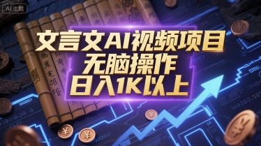 文言文AI视频项目，无脑操作，日入1K以上-低成本创业项目大全｜短视频带货+AI副业变现｜知行创业网