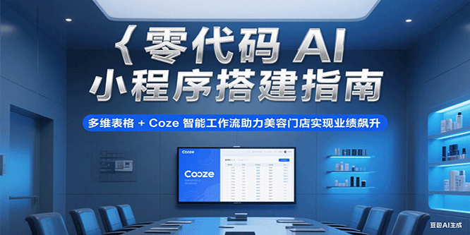 零代码AI小程序搭建指南，多维表格+Coze智能工作流助力美容门店实现业绩飙升-低成本创业项目大全｜短视频带货+AI副业变现｜知行创业网