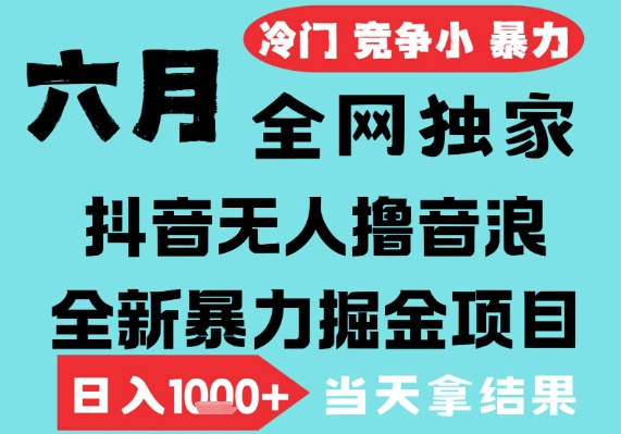 2025年6月高爆抖音无人直播最新撸音浪掘金项目，无脑日入1k+，低门槛小白可做，可矩阵放大【揭秘】-低成本创业项目大全｜短视频带货+AI副业变现｜知行创业网