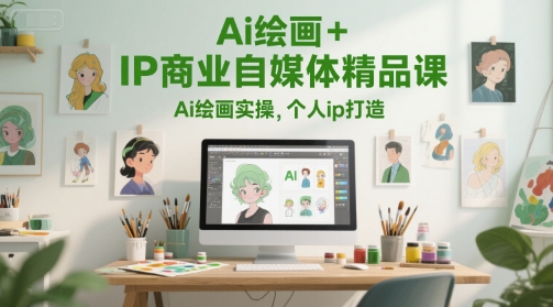 Ai绘画+IP商业自媒体精品课，Ai绘画实操，个人ip打造-低成本创业项目大全｜短视频带货+AI副业变现｜知行创业网