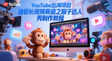 YouTube出海项目，油管长视频赛道之猴子达人秀制作教程-低成本创业项目大全｜短视频带货+AI副业变现｜知行创业网